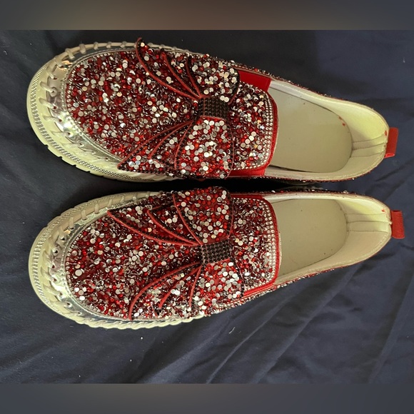 Brand new rhinestone glitter platform sneakers ladies size 9 - Picture 3 of 6
